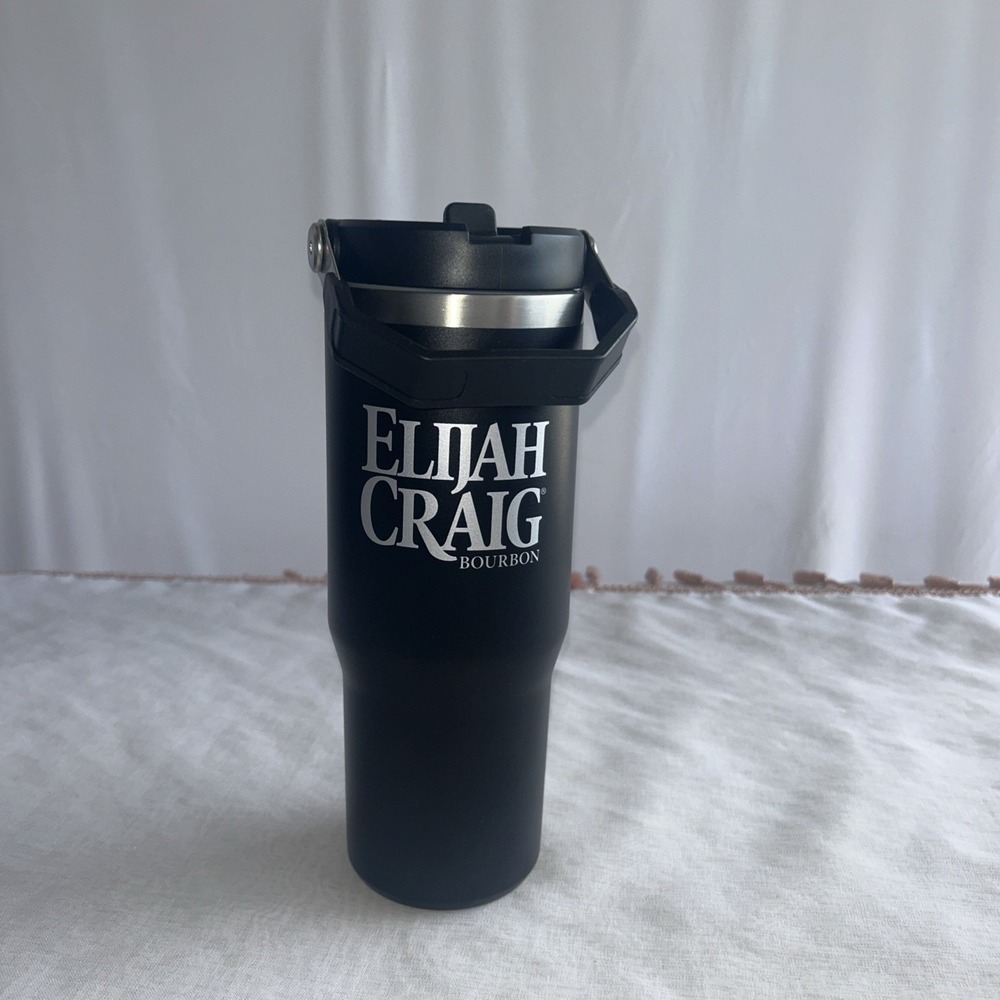 Elijah Craig - Black Stainless Steel‎ Tumbler with Flip Straw and Handle 32 oz